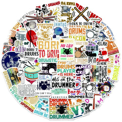 Cartoon Drummer Graffiti Stickers for Laptop, Car, Snowboard, Luggage, Fridge - 10/30/50Pcs Vinyl Set (Online Order Only)