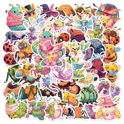 Cute Colorful Candy Insect Moth Stickers - 10/30/50pcs Cartoon Decals for Laptop, Phone, Car, Bike, Kids Toys (Online Order Only)