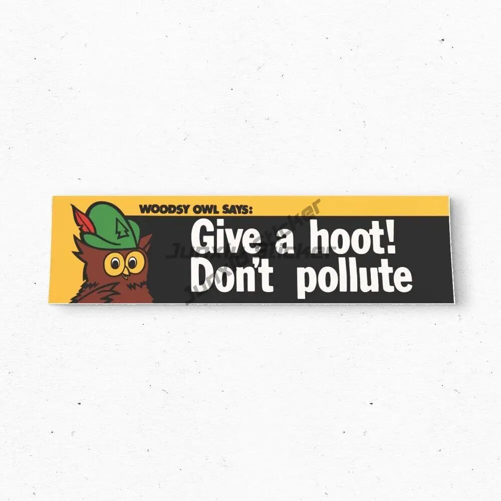 WOODSY OWL Non polluting bumper stickers - retro advertising style 80s 90s - Laptop Accessories sticker GUITAR (ONLINE ORDER ONLY)