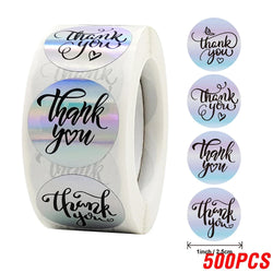 500pcs Rainbow Laser Thank You Stickers 1inch Small Business Stickers  Adhesive Labels for Boutiques Wrapping Supplies (ONLINE ORDER ONLY)