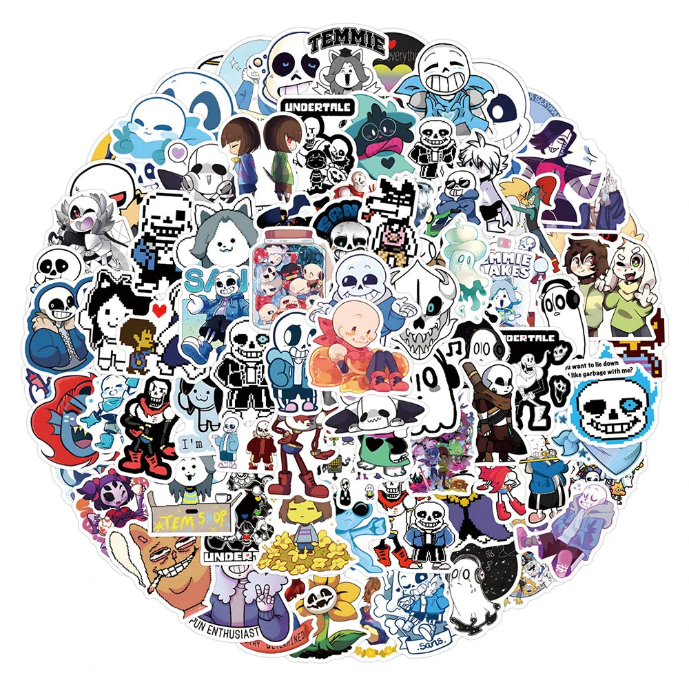 Undertale Stickers PVC Waterproof Decals for Fridge Luggage Skateboard Phone Bike Kids Gifts (Online Order Only)