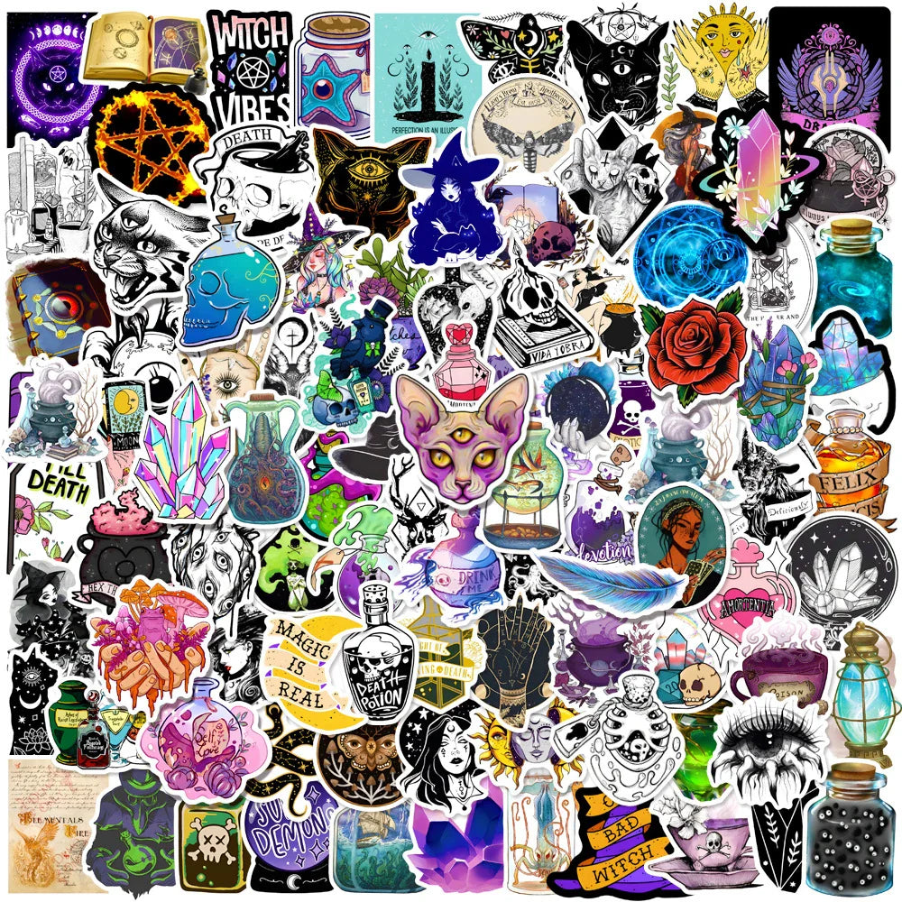 Gothic Witch Apothecary Stickers Anime Car Laptop Water Bottle Decals (Online Order Only)