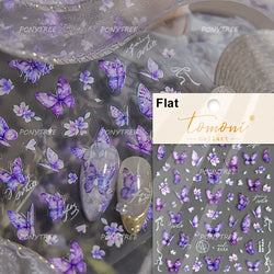 Colourful Butterfly Delicate Anmials Adhesive Nail Art Stickers Dreamy Winter Snowflake Rhinestone Manicure Decals Nail Supplies (ONLINE ORDER ONLY)
