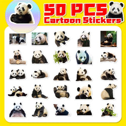 10/30/50PCS Cute Panda Life PVC Sticker Aesthetic Decoration Scrapbooking Korean Stationery Hand Accounting School Supplies (ONLINE ORDER ONLY)