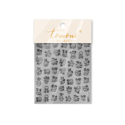 Worker's Speech Chinese Characters Abstract Comics Vivid Patterns Adhesive Nail Art Stickers Satirical Writing Manicure Decals (Online Order Only)