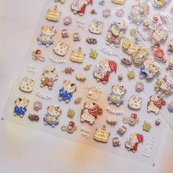 Sweater Glovesvacuum Cup Milk Fallen Leaves Kitten Adhesive Nail Art Stickers Warm Suitpinecone Kitchenware Cat Manicure Decals (ONLINE ORDER ONLY)