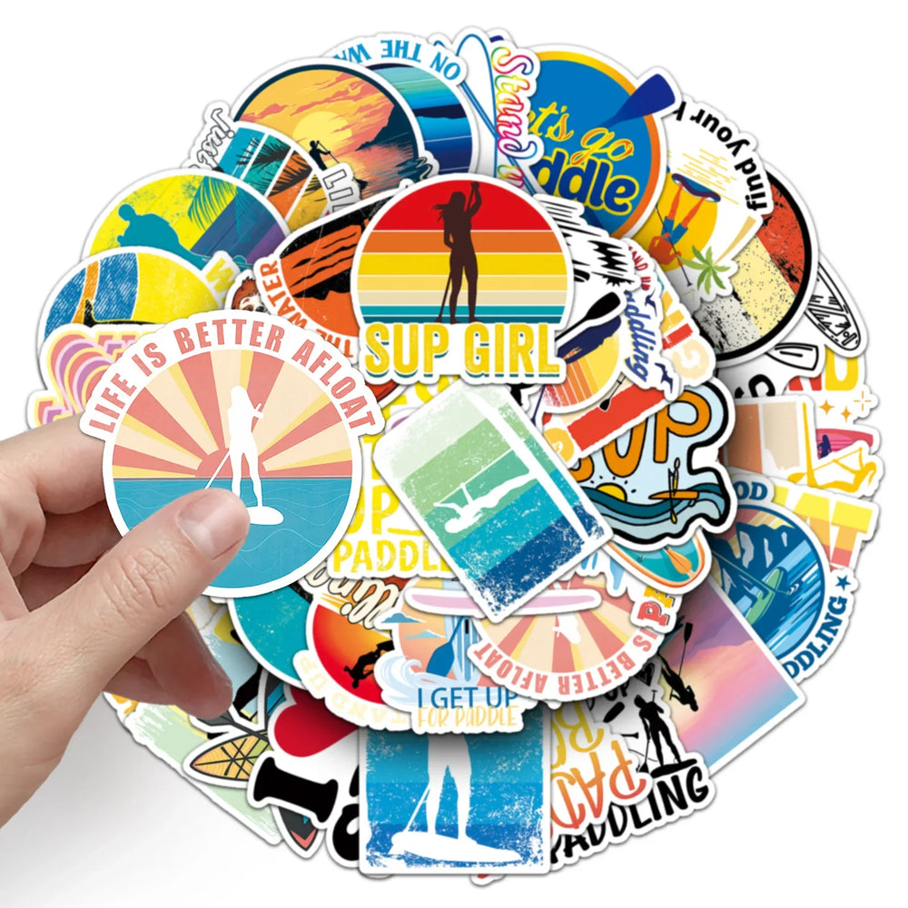 Paddle Board Stickers 10/30/50PCS Sports Cartoon Graffiti for Luggage Laptop Guitar Car Bike Skateboard (Online Order Only)