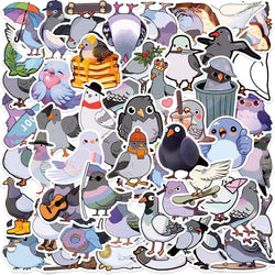 50PCS Cute Cartoon Pigeon Stickers DIY Diary Laptop Luggage Skateboard Animal Sticker Fun Classic Toy (Online Order Only)