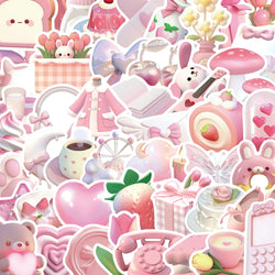 3D Cartoon Pink Stickers for Kids DIY Notebook Phone Bike Fridge Car Decals (Online Order Only)