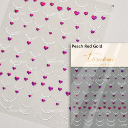Mini Love Heart Arc Curved Line French Style Minimalist Colourful Self-adhesive Nail Art Decorations Stickers Manicure Decals (Online Order Only)