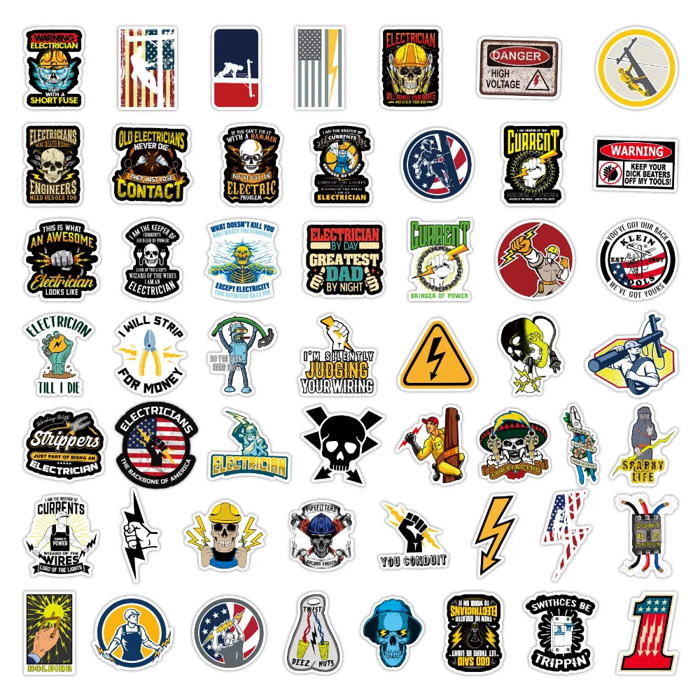 100Pcs Cool Welder Electric welding Graffiti Stickers Lable For Refrigerator Cars Helmet DIY Gift box Bicycle Guitar (ONLINE ORDER ONLY)