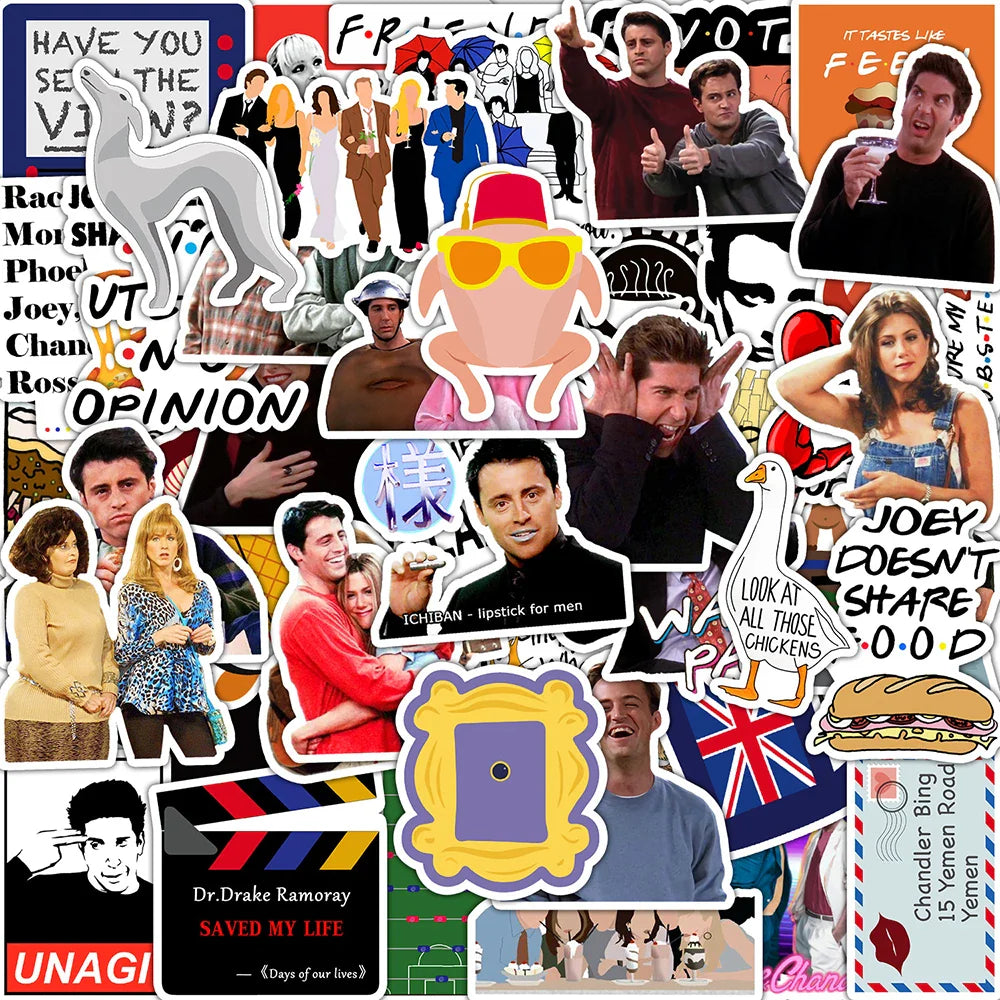 10/30/50PCS Classic TV Show Friends Sticker Packs (ONLINE ORDER ONLY)