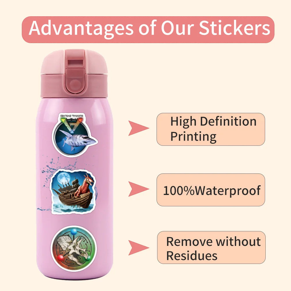 10/30/60PCS Ark Survival Evolved Cartoon Stickers Funny Game Sticker Scrapbook Luggage Laptop Guitar Bike Skateboard Decals Toy (ONLINE ORDER ONLY)