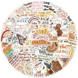 10/30/50PCS Kawaii Boho The Bible Decoration Scrapbooking Accessories PVC Sticker Aesthetic Stationery School Supplies for Kids (ONLINE ORDER ONLY)