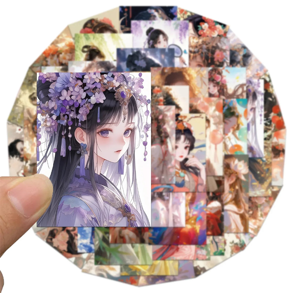 Ancient Chinese Girl Stickers 10/30/50PCS Graffiti Decals for Scrapbook, Laptop, Guitar, Car, Bike, Skateboard (Online Order Only)