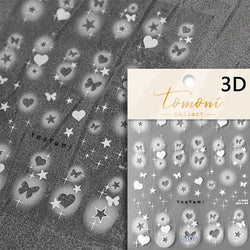 Dreamy Moon Star Cloud Butterfly Starrylight Rhinestone 5D Soft Embossed Relief Nail Art Sticker 3D Decal Decoration Manicure (ONLINE ORDER ONLY)