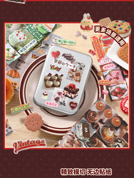 30 Pages Ins Retro Cute Dessert Cake Decorative Stickers Book Scrapbooking Phone Case DIY Journal Collage Material Sticker Gift (ONLINE ORDER ONLY)