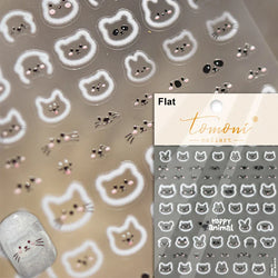 Pink Running Rabbit Bowknot Wreath Bunny Flower Tie Totem Pattern Self Adhesive Nail Art Sticker Pearl Rhinestone Manicure Decal (Online Order Only)