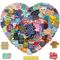 50pcs Inspirational Positive Stickers for Laptop, Phone, Luggage, Skateboard, Kids Gift (ONLINE ORDER ONLY)