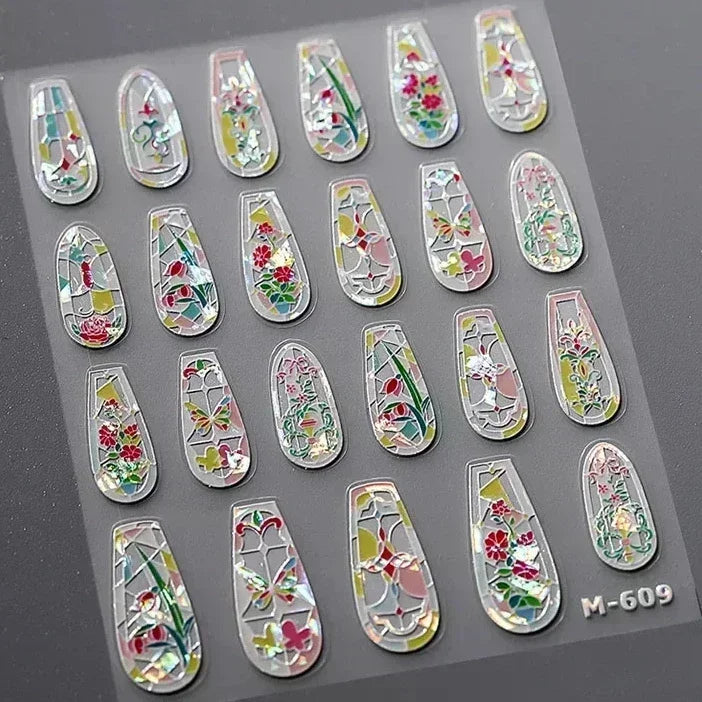 Dark Sword Coiled Snake Cross Butterfly Wing Starburst Starlight Gothic Reptile Animals Nail Art Sticker Festival Manicure Decal (ONLINE ORDER ONLY)