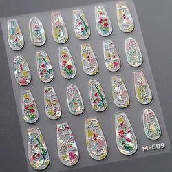Dark Sword Coiled Snake Cross Butterfly Wing Starburst Starlight Gothic Reptile Animals Nail Art Sticker Festival Manicure Decal (ONLINE ORDER ONLY)