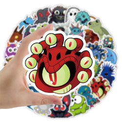 10/30/50PCS Cartoon Monster Stickers Toys DIY Scrapbook Suitcase Phone Laptop Bike Skateboard PVC Waterproof Funny Cute Decals (Online Order Only)