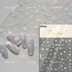 Beach Colourful Conch Dolphin Shell Starfish Jellyfish Star Summer Sea Wave Vacation Mode Water Bubble Nail Art Stickers Decals (Online Order Only)