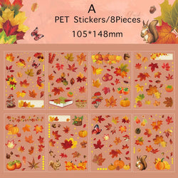 Journamm 8pcs Plants Flowers Leaf Stickers Scrapbooking Planner Decor (ONLINE ORDER ONLY)