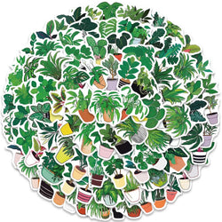 89PCS Cute Green Plant Stickers for DIY Decoration - Fridge, Notebook, Bike, Phone, Suitcase (Online Order Only)