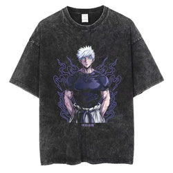 Ryomen Sukuna Washed T-Shirt: Harajuku Oversized Anime Tee (ONLINE ORDER ONLY)