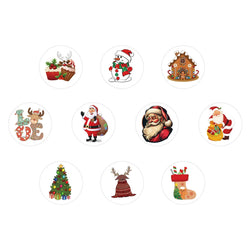 100-500pcs Merry Christmas Stickers Round Christmas Gift Box Decor Seal Sticker Cute Santa Party Decor Stationery Sticker (Online Order Only)