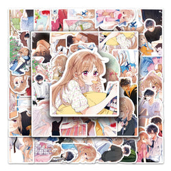 60Pcs Cartoon Couple Waterproof Vinyl Stickers for Skateboard Snowboard (ONLINE ORDER ONLY)