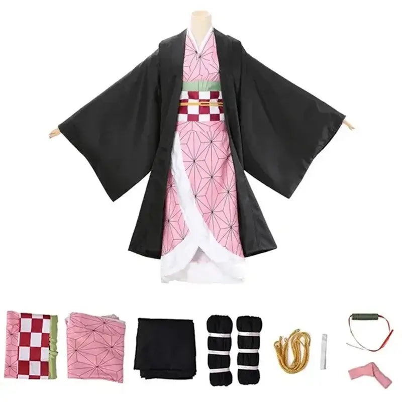 Nezuko Kamado Cosplay Costume: Adult Demon Slayer Kimono Set (ONLINE ORDER ONLY)