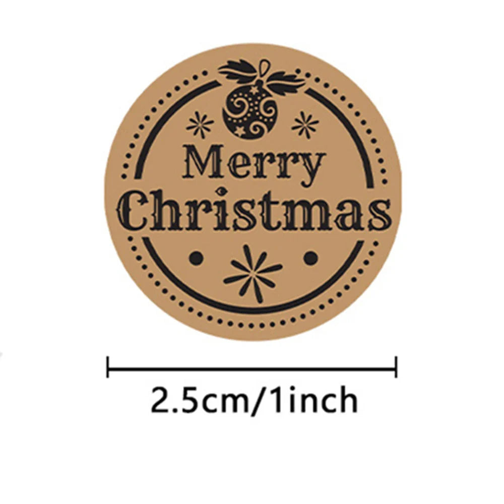 100-500pcs Merry Christmas Santa Claus Labels Stickers for Gift Package Card Envelope Wrapping Party Baking Small Business (Online Order Only)