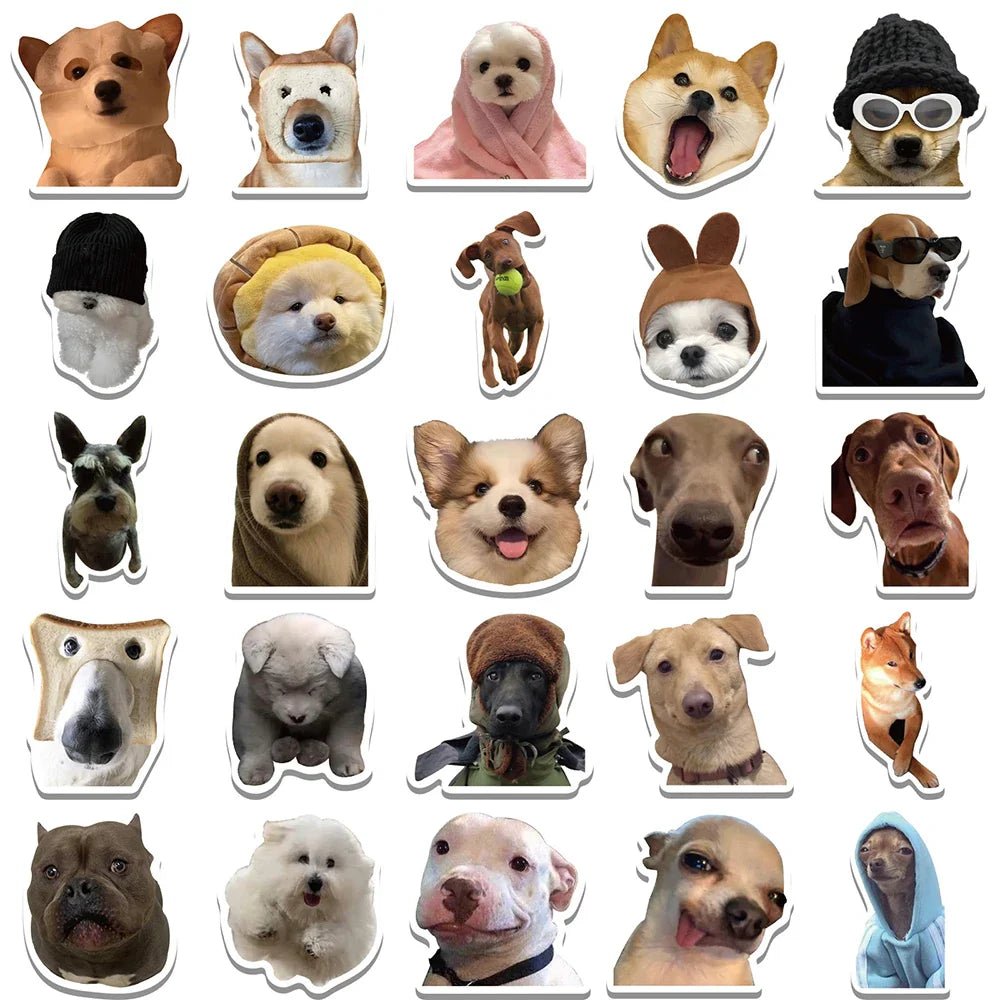 10/30/50PCS Cute Animals Meme Funny Cat Dog Stickers Graffiti Toy DIY Phone Notebook Motorcycle Suitcase Car Cartoon Wall Decals (Online Order Only)