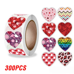 100-500pcs Heart Valentines Day Sticker Thank you Candy Bag Seal Sticker Scrapbooking Valentines Gift Box Label Decoration (ONLINE ORDER ONLY)