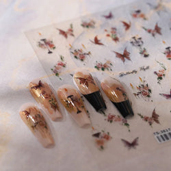 Charming Butterfly Candle Holder Candlestick Chic Rose Flower Romantic Self Adhesive Nail Art Stickers Rhinestone Manicure Decal (ONLINE ORDER ONLY)