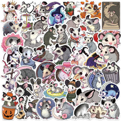 Opossum Stickers Pack - Cute Cartoon Animal Decals for Laptop, Phone, Guitar, Bike, Skateboard - Waterproof (Online Order Only)
