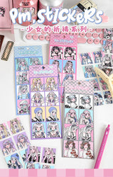2pcs Ins Korean Style Anime Girl Scrapbooking Stickers Collage Diary Journal DIY Craft Aesthetics Decorative Stickers Stationery (ONLINE ORDER ONLY)