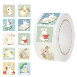 500Pcs/roll Cartoon Rabbit Stickers Adhesive Gift Sealing Labels Paper Animals Sticker Party Decoration Supplies (ONLINE ORDER ONLY)