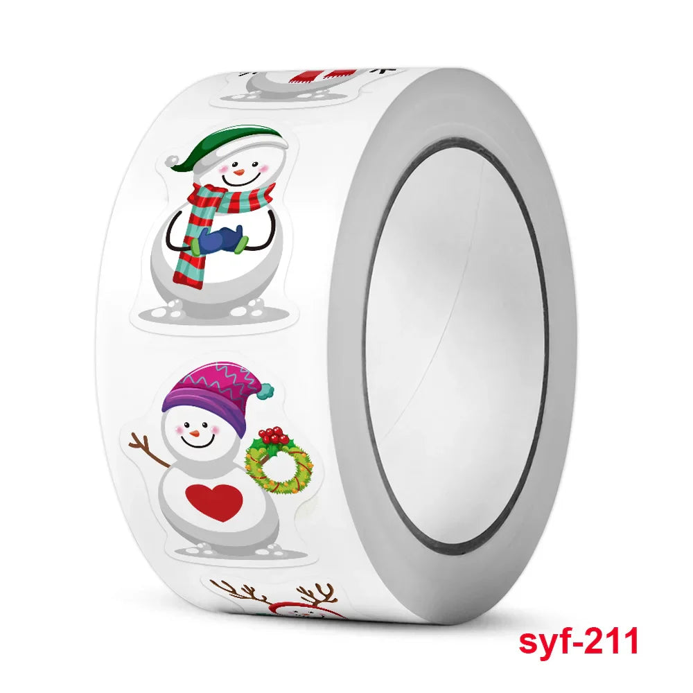 100-500pcs Heterotypic Christmas Themed Snowmans Stickers 8 Designs DlY Decoration Gift Stickers Holiday Party Decoration Labels (ONLINE ORDER ONLY)