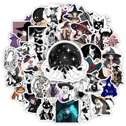 Gothic Witch Stickers DIY Kids Toy Gift Decal for Phones Laptops Bottles Cars Luggage Decorative Designs Graffiti Waterproof (ONLINE ORDER ONLY)