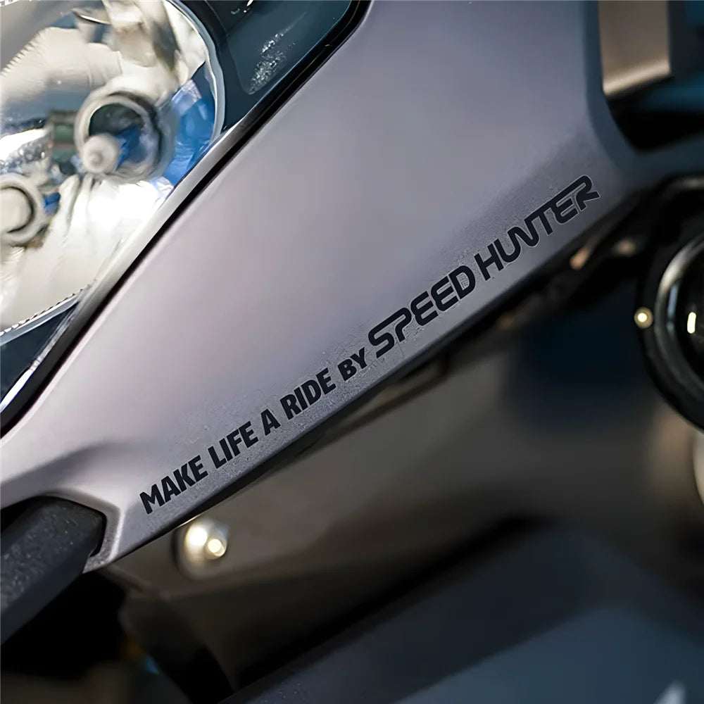 1 Pair Car Styling Stickers for Words Text Make Life A Ride By Speed Hunter Motorcycle Fender Modification Decal Applique Tape (ONLINE ORDER ONLY)