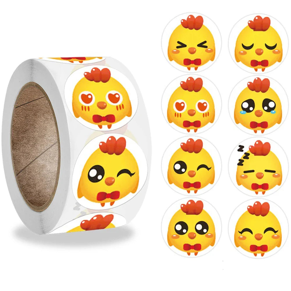 500pcs/Roll Cartoon Animal Stickers Anime Round Seal Diy Laptop Decals Stickers Cute Book Children Reward Kids Toy Gift (ONLINE ORDER ONLY)