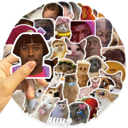 10/30/50PCS Kawaii Funny Cat Dog Sticky PVC Sticker Aesthetic DIY Decoration Scrapbooking Hand Accounting Supplies for Kids (ONLINE ORDER ONLY)