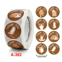 100-500 Pcs New Cartoon Animals Stickers Sealing Labels for Teacher Kids Child Stationery Thank You Business Inch 2.5cm Kawaii (ONLINE ORDER ONLY)