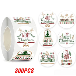 100-500pcs Merry Christmas Sticker Holiday Party New Year Decoration Gift Box Seal Sticker Baking Label Packaging Sticker (ONLINE ORDER ONLY)