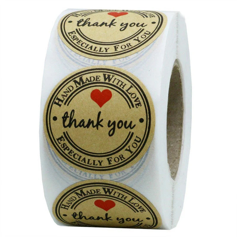500pcs Multiple Styles Kraft Gracias Spanish Thank You Labels Stickers Handmade Scrapbooking Stationery Sticker (ONLINE ORDER ONLY)