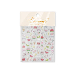 Summer Beach Bikini Watermelon Cat Popsicle Swim Ring Ice Cream Shell Coconut Tree Nail Art Decoration Stickers Manicure Decals (Online Order Only)
