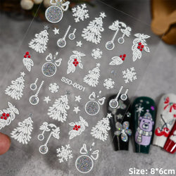 5D Embossed Gingerbread Man Nail Art Sticker Cute Christmas Winter Santa Claus Snowflake Elk Engraved Slider Manicure Decoration (ONLINE ORDER ONLY)